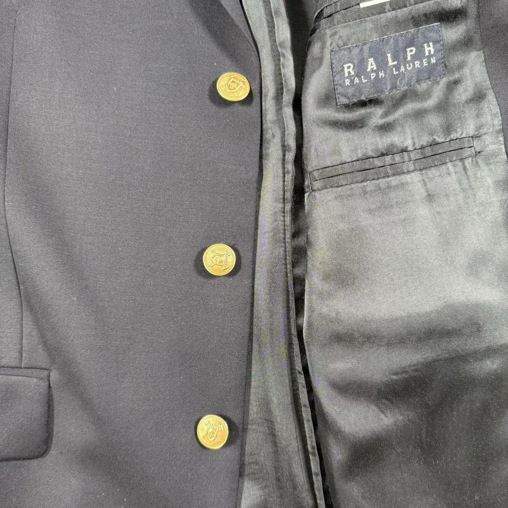 Ralph Lauren Mens Navy Wool Blazer Gold Buttons 43R Classic Sport Coat